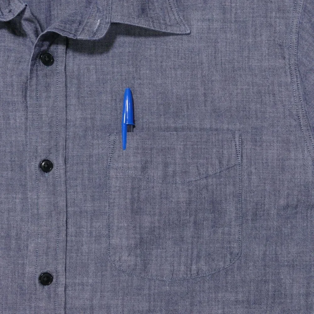 Banana Republic Standard Fit Shirt Mens XL Dark Blue Long Sleeve Chambray
